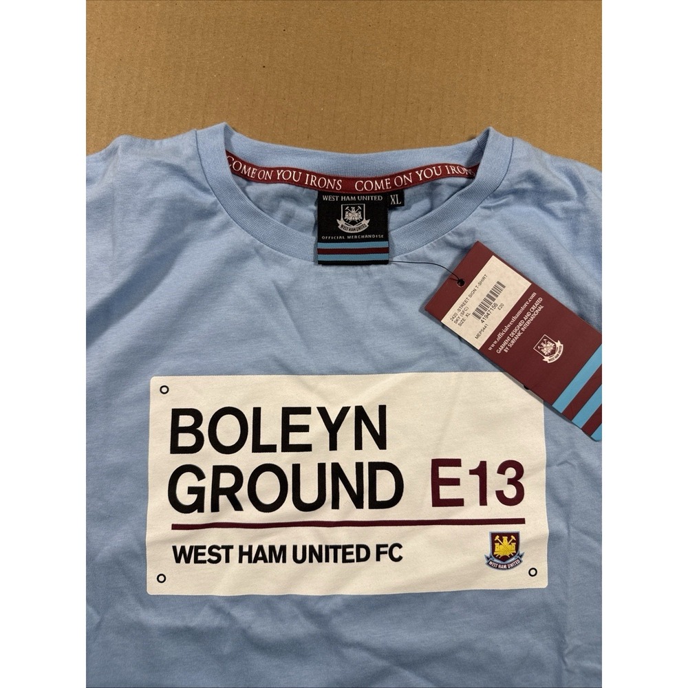 West Ham United Football Club, Street Sign T-shirt English Premier XL New